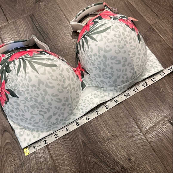 New Cacique Bra Leopard Floral Lightly Lined Smooth Balconette 38F Coquette NWT - Picture 8 of 8